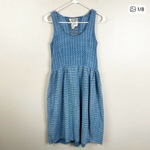 Ace & Jig Dress Womens XS Blue Sleeveless Fit & Flare Lagenlook Casual Pockets